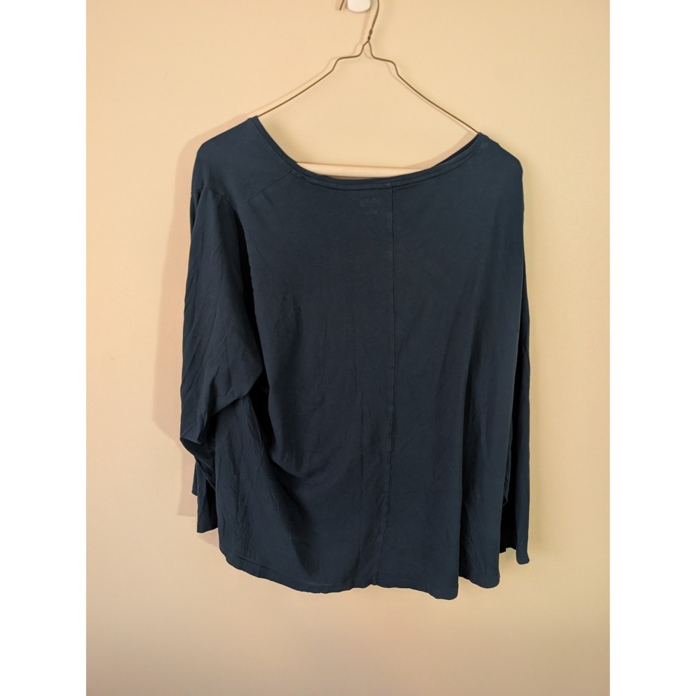 Duluth Trading Co. Top Women's 4X Plus Blue Long Sleeve Boat Neck Cotton Knit - Picture 3 of 5
